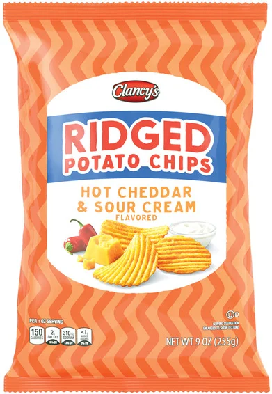 Clancy's Ridged Hot Cheddar & Sour Cream Chips