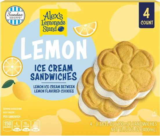 Sundae Shoppe Lemon Ice Cream Sandwiches