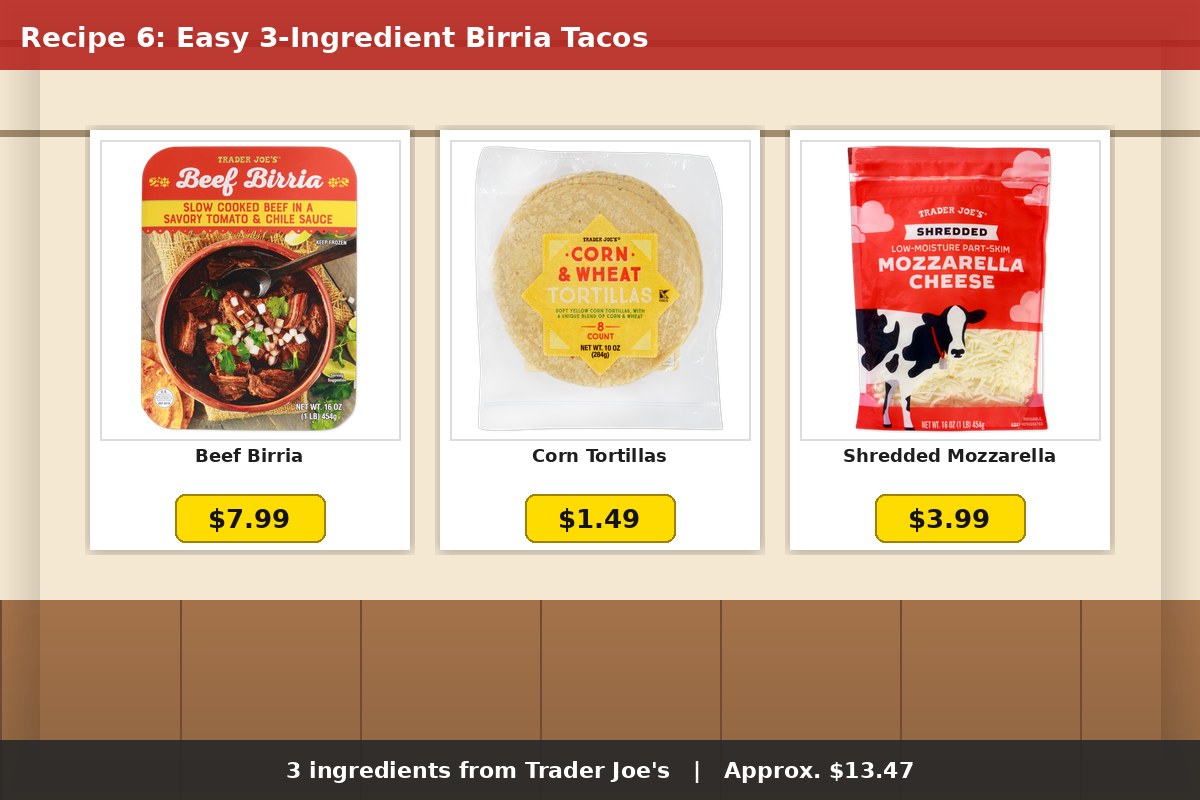 Easy 3-Ingredient Birria Tacos - 3 Trader Joe's ingredients with prices