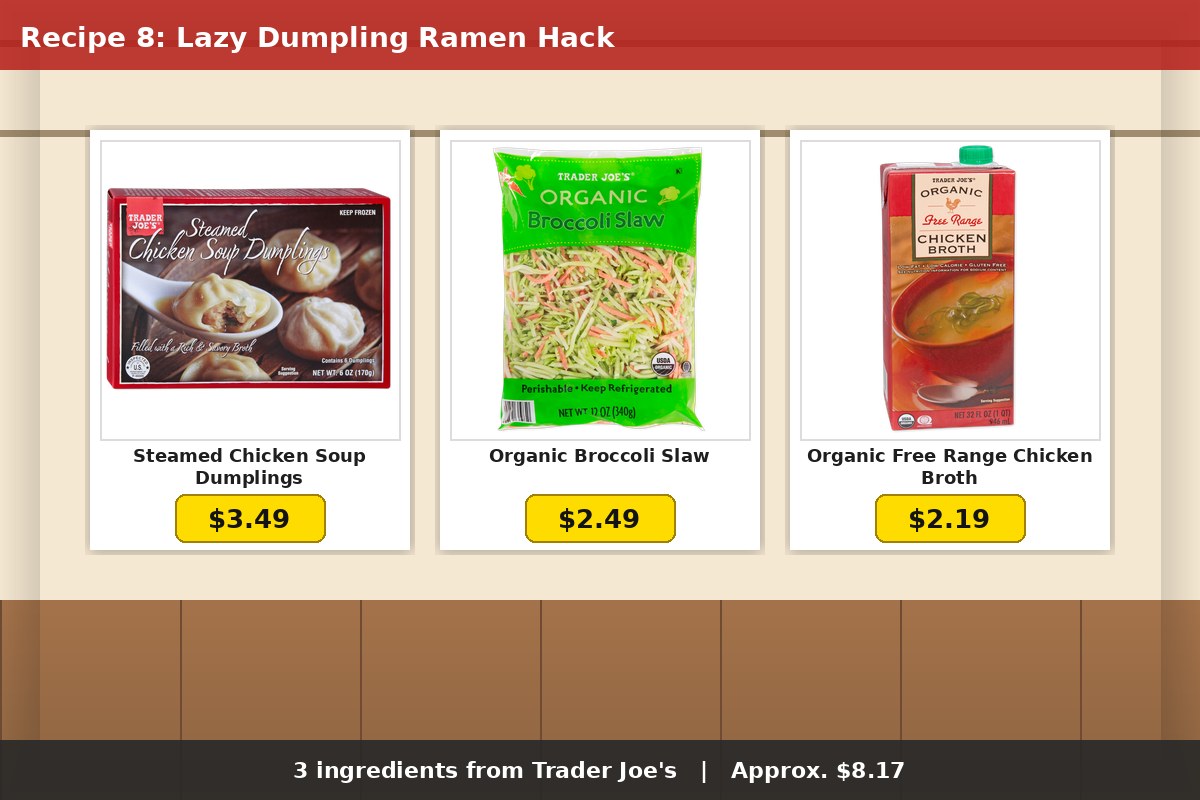 Lazy Dumpling Ramen Hack - 3 Trader Joe's ingredients with prices