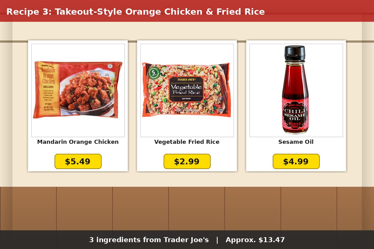 Takeout-Style Orange Chicken & Fried Rice - 3 Trader Joe's ingredients with prices