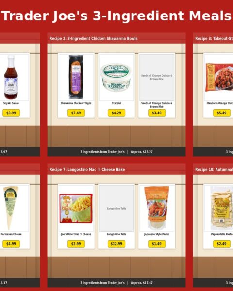 Trader Joe's 3-Ingredient Meals - 10 quick summer weeknight dinners with prices