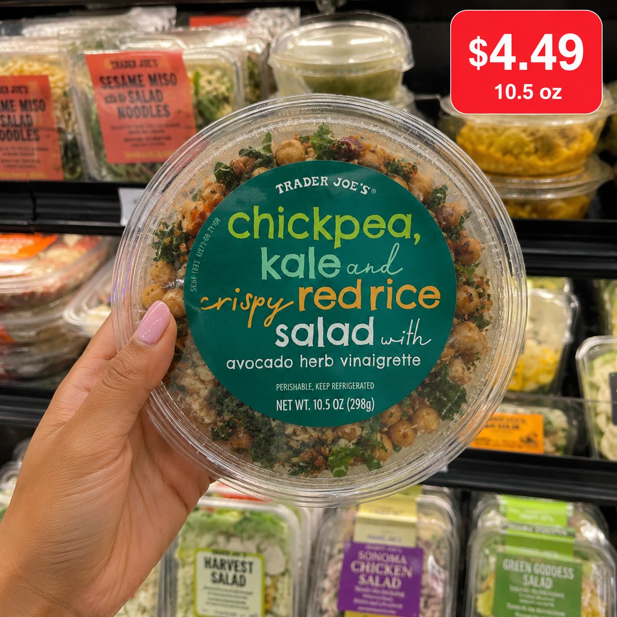 Trader Joe's Chickpea, Kale & Crispy Red Rice Salad