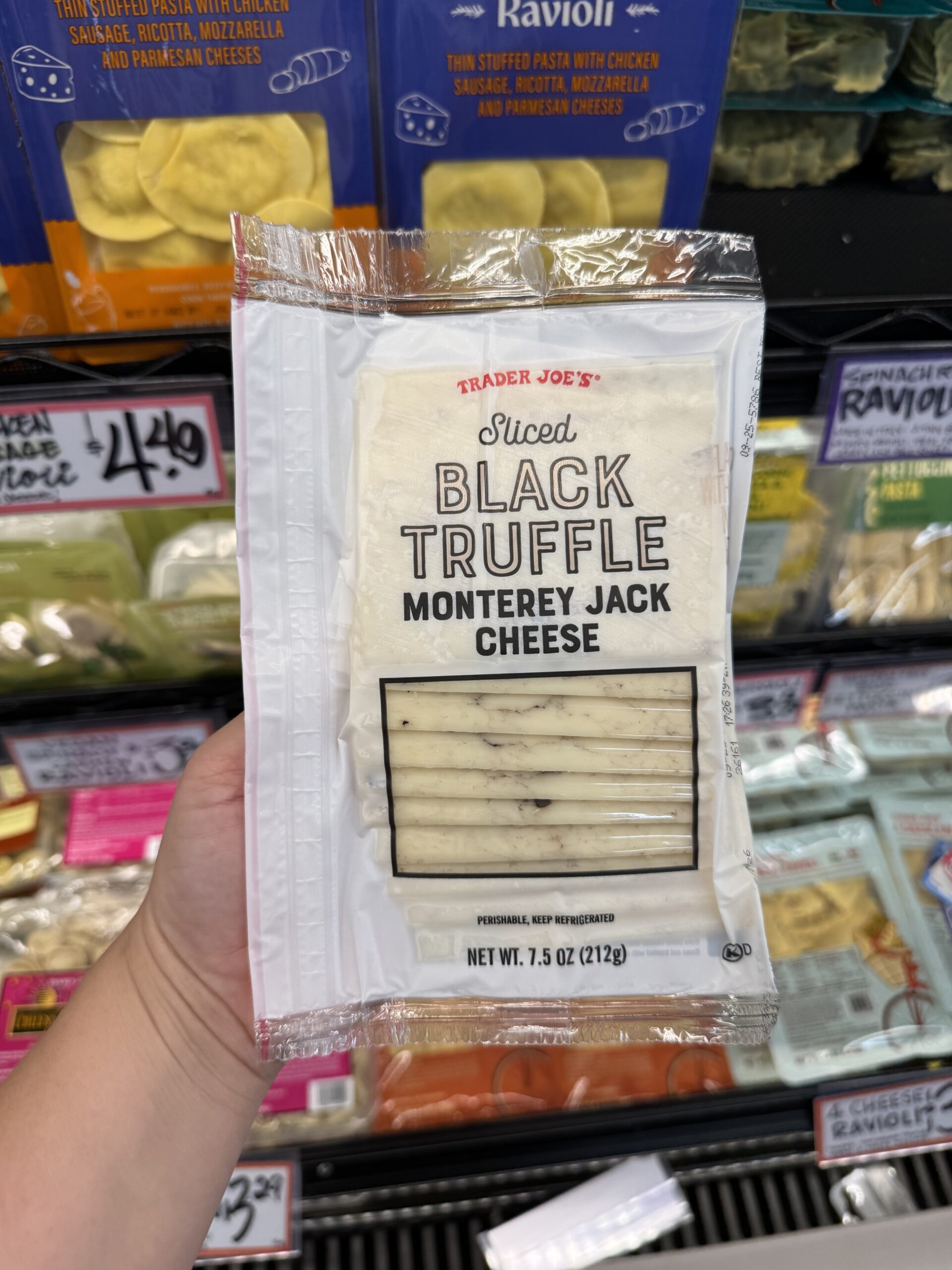 Sliced Black Truffle Monterey Jack Cheese - in store