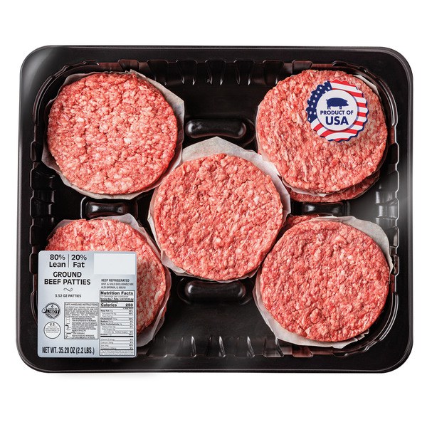 Fresh 80/20 Ground Beef Patties — $5.79/lb → $4.99/lb (14% off)