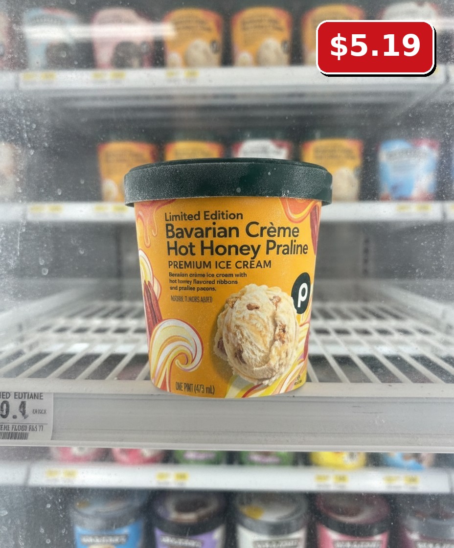 Limited Edition Bavarian Crème Hot Honey Praline PREMIUM ICE CREAM