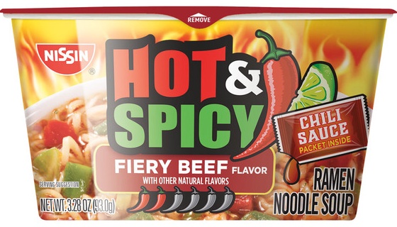 Nissin Hot & Spicy Fiery Beef Ramen - 