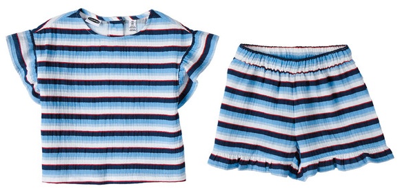 Lily & Dan/ L&D Americana Set - Girls Horizontal Stripe Set