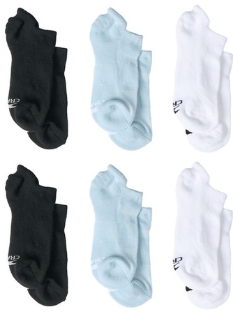 Crane Cushion Socks No Show - White/Blue/Black