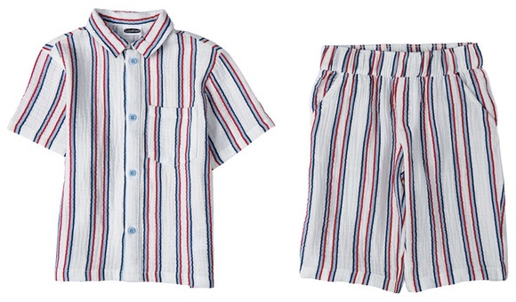 Lily & Dan/ L&D Americana Set - Boys Vertical Stripe Set