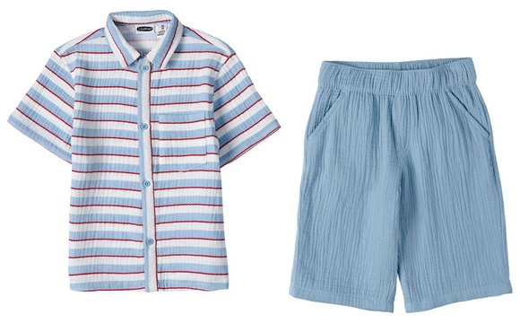 Lily & Dan/ L&D Americana Set - Boys Horizontal Stripe Set