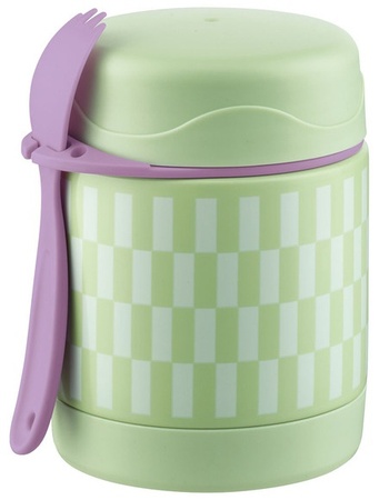 Crofton Kids Food Flask - Green/White Check
