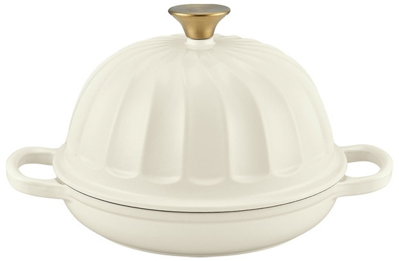 Crofton Cast Iron Textured 6qt Dutch or Bread Oven - White Bread Oven