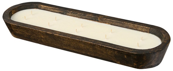 KIRKTON HOUSE Rustic Carved Wood Candle - Dark Vanilla & Sandalwood
