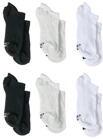 Crane Cushion Socks No Show - White/Gray/Black