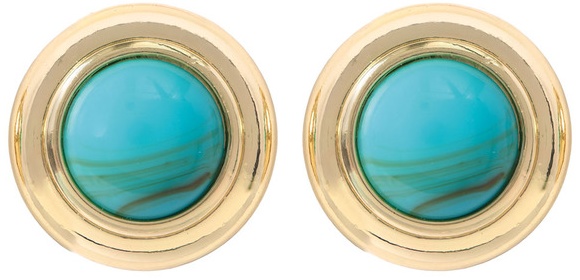 Serra Everyday Fashion Earring - Turq/Gold Stud
