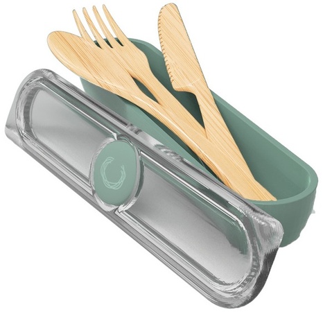 Crofton Reusable Cutlery Set and Box - Green