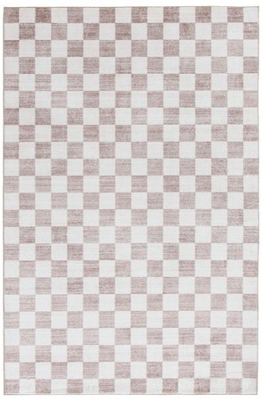 KIRKTON HOUSE 4' x 6' Soft Area Rug - Taupe Checkerboard