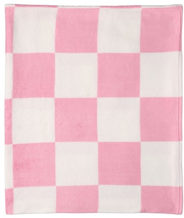 KIRKTON HOUSE 50x60 Plush Throw - Pink Checker