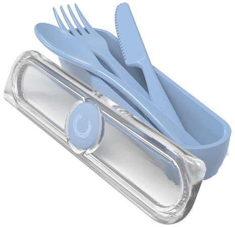 Crofton Reusable Cutlery Set and Box - Blue