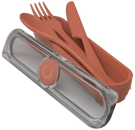 Crofton Reusable Cutlery Set and Box - Terracotta