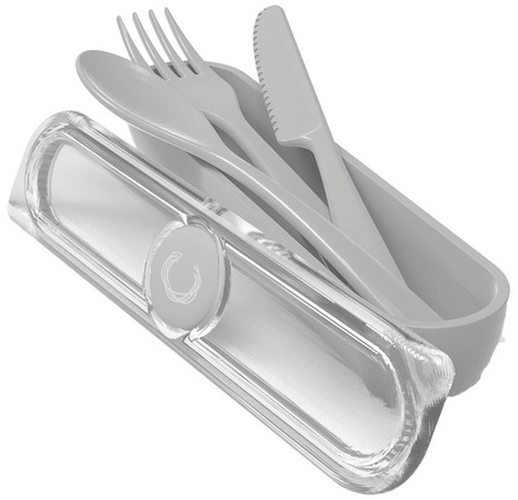 Crofton Reusable Cutlery Set and Box - Grey