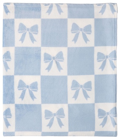 KIRKTON HOUSE 50x60 Plush Throw - Blue Bow