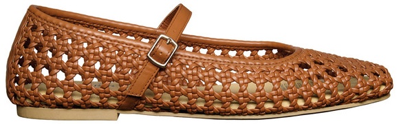 Serra Ladies Woven Flat - Cognac