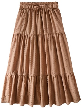 Serra Taupe Woven Tiered Skirt