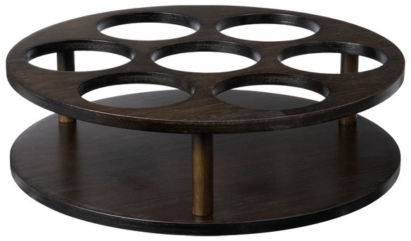 KIRKTON HOUSE Rotating Bottle Organizer - Dark Brown Bamboo