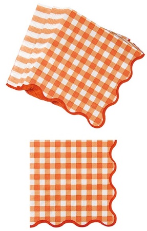KIRKTON HOUSE Summer Spritz Napkins - Orange Check