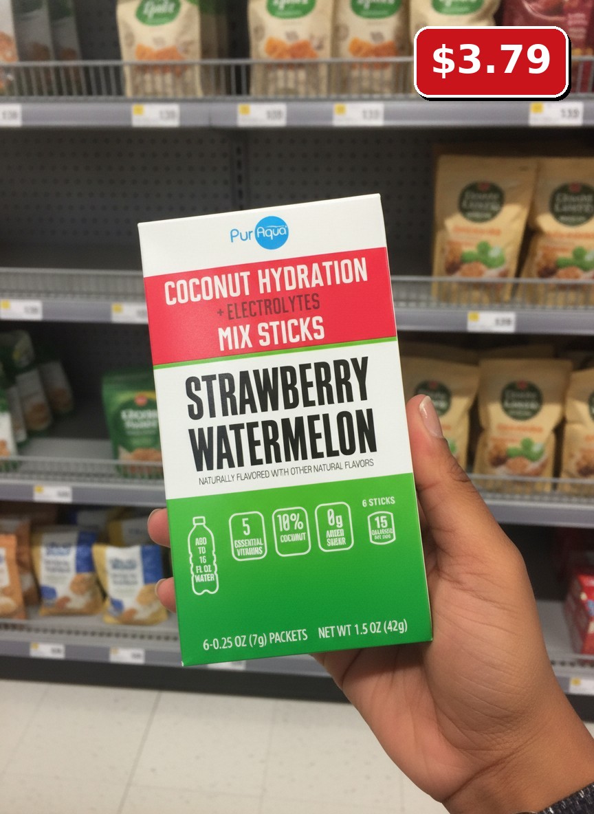 Pur Aqua Coconut Hydration + Electrolytes Mix Sticks Strawberry Watermelon