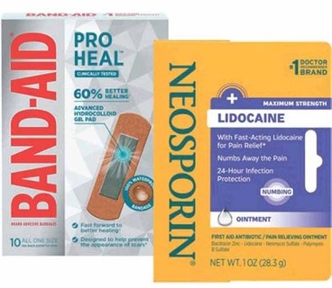 Neosporin or Band-Aid Brand Adhesive Bandages Pro Heal, Flexible Fabric