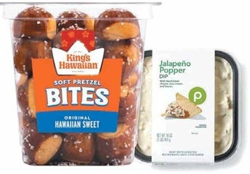 Buy King's Hawaiian Soft Pretzel Bites 10.2-oz and Get 1 Publix Jalapeño Popper Deli Dip Free