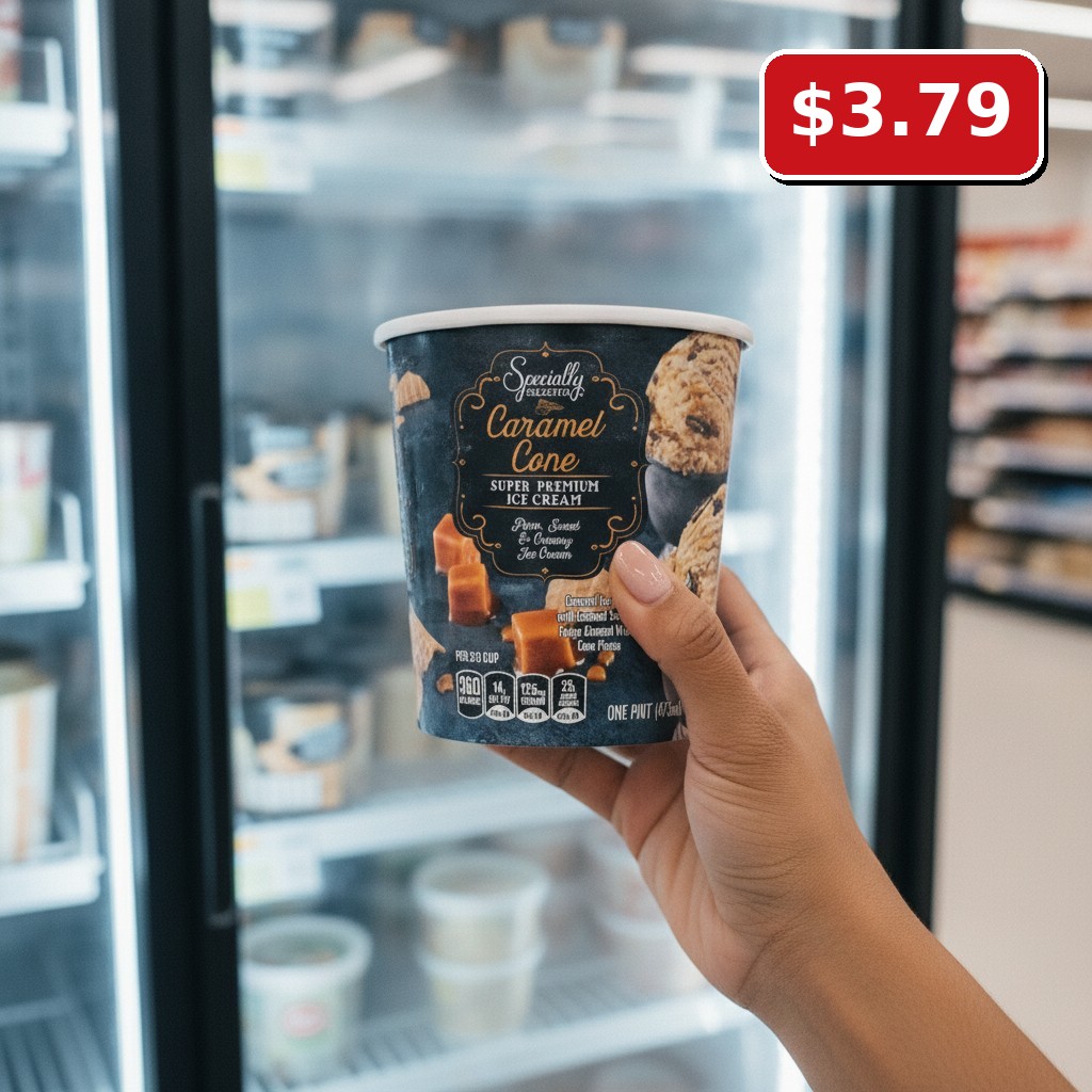 Specially Selected Caramel Cone Super Premium Ice Cream