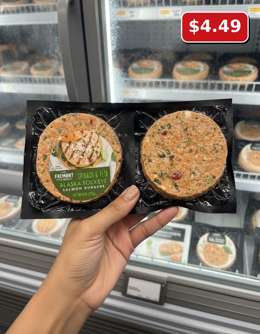 FREMONT FISH MARKET SPINACH & FETA ALASKA SOCKEYE SALMON BURGERS