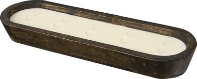 KIRKTON HOUSE Rustic Carved Wood Candle