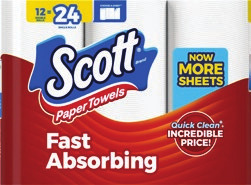 Cottonelle Bath Tissue 12 mega rolls, Viva Paper Towels 8 double rolls or Scott Paper Towels 12 double rolls