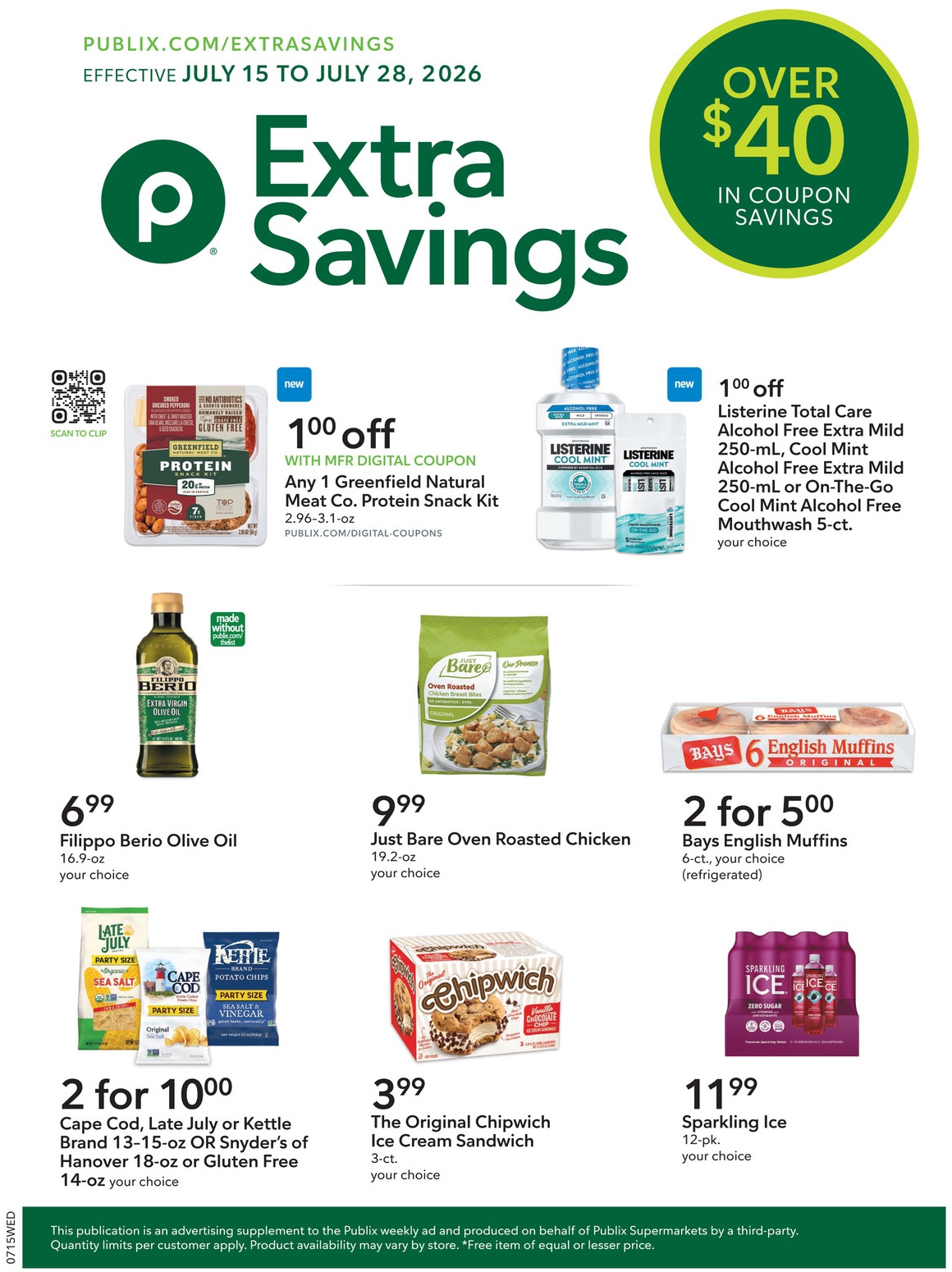 Publix Extra Savings Flyer Page 1