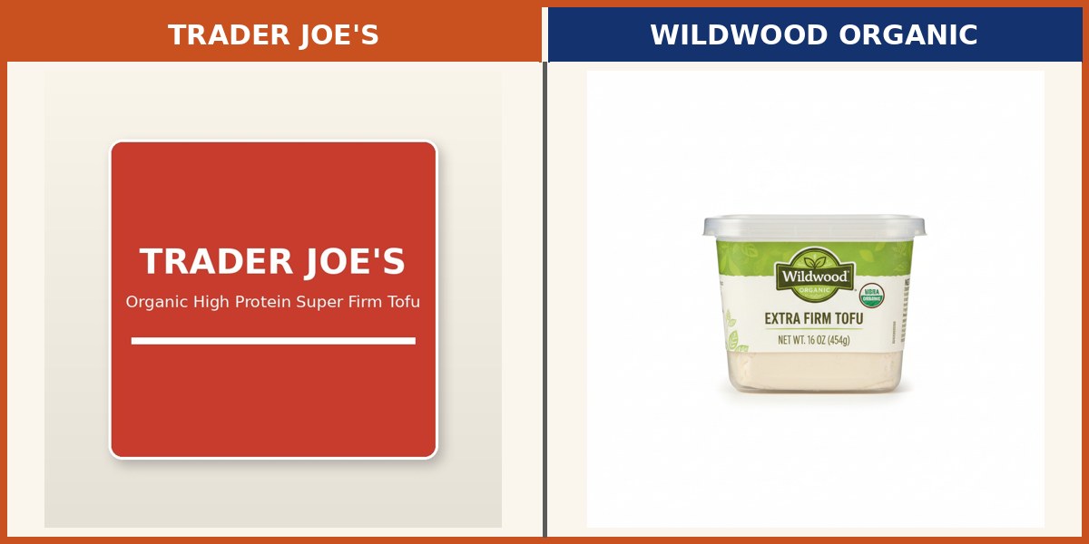 Trader Joe's Organic High Protein Super Firm Tofu side by side with Wildwood Organic