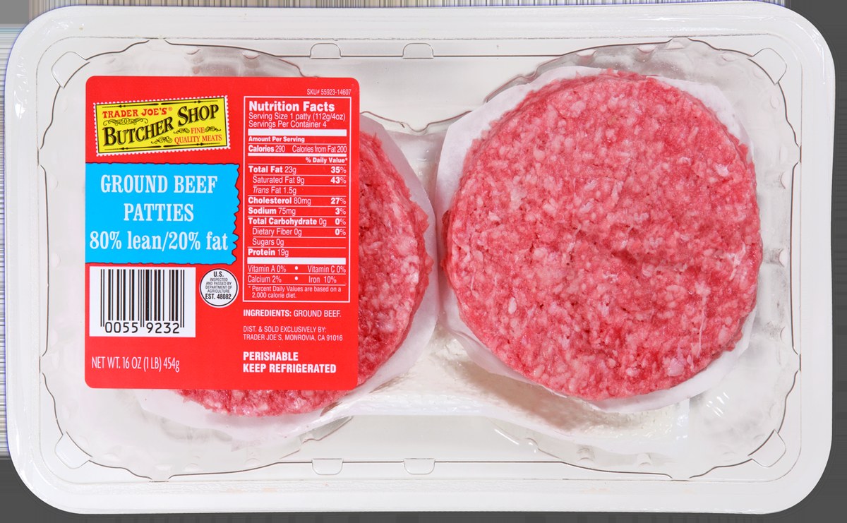 Trader Joe's Ground Beef Patties 80/20
