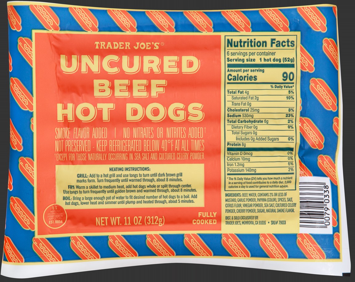 Trader Joe's Uncured Beef Hot Dogs + Brioche Buns