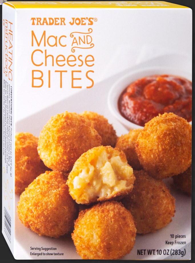 Trader Joe's Mac and Cheese Bites frozen package
