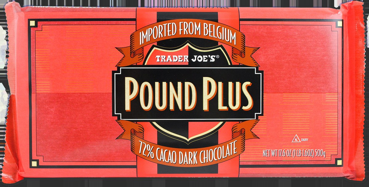 Pound Plus 72% Cacao Dark Chocolate at Trader Joe's