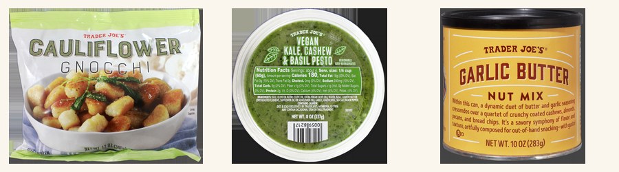 Trader Joe's ingredients for One-Pan Pesto & Sun-Dried Tomato Gnocchi