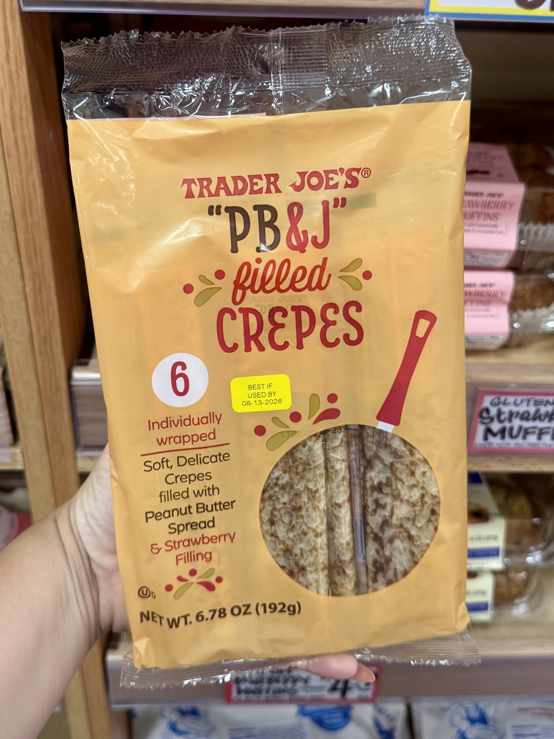 "PB & J" Filled Crepes - in store