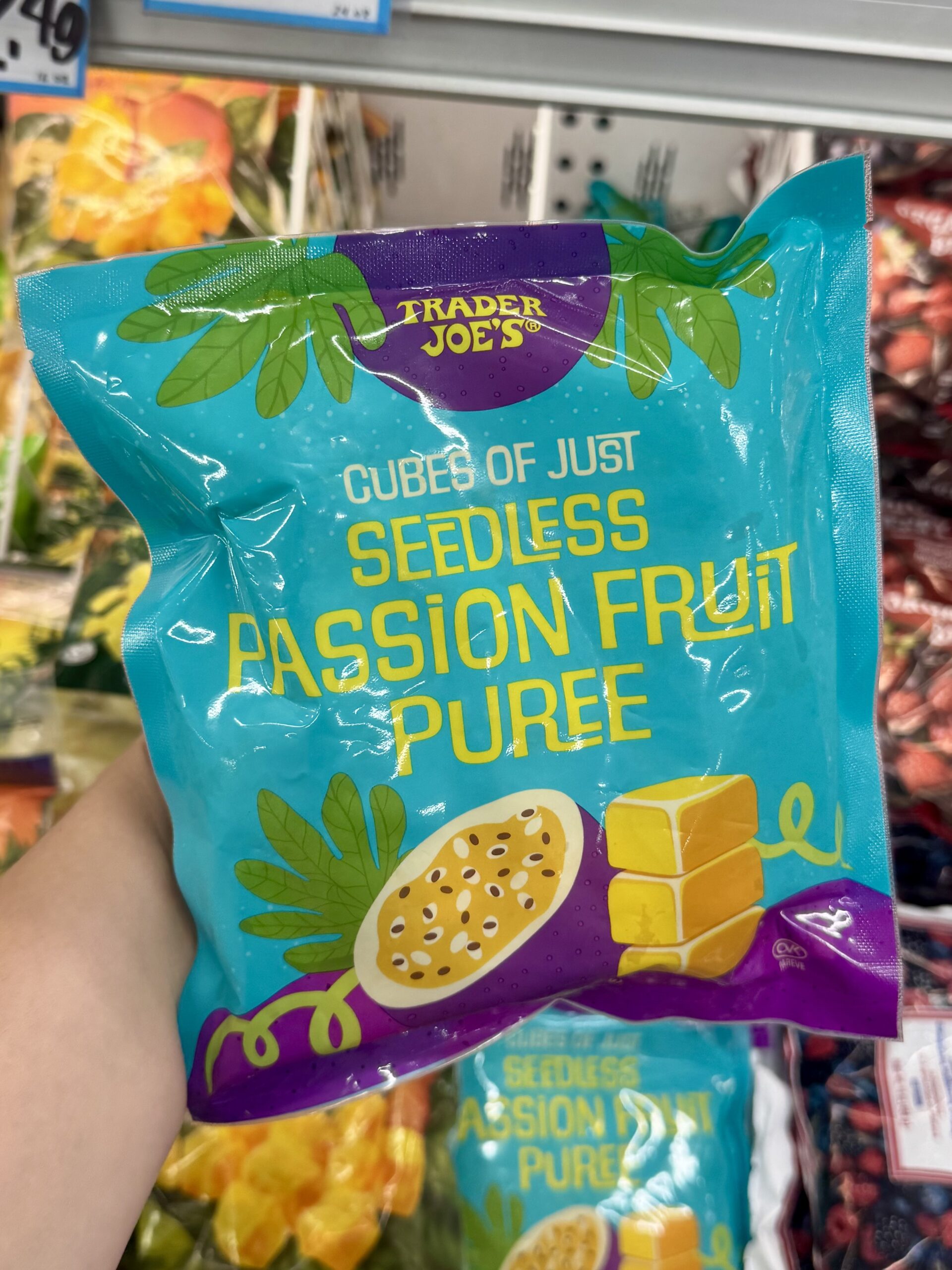 Cubes of Seedless Passion Fruit Puree - in store