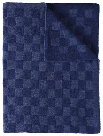 KIRKTON HOUSE Ultra Cozy Knit Throw - Navy Checker