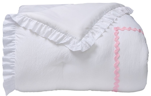 KIRKTON HOUSE Twin Reversible Comforter - Pink Ruffle