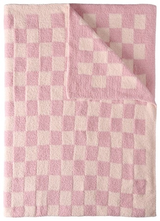 KIRKTON HOUSE Ultra Cozy Knit Throw - Pink Checkerboard